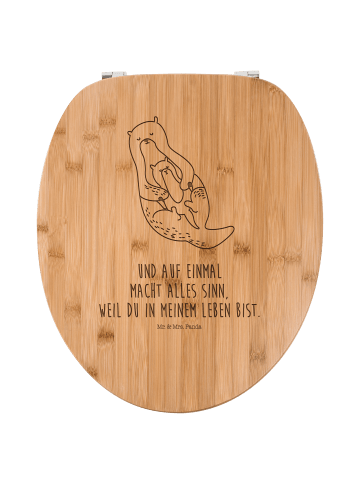 Mr. & Mrs. Panda WC Deckel Otter Kind mit Spruch in Transparent