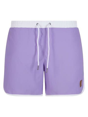 Urban Classics Badeshorts in lavender/white