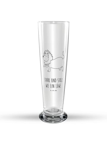 Mr. & Mrs. Panda Bierglas Sternzeichen Löwe mit Spruch in Transparent