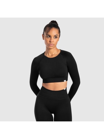 SMILODOX Crop Longsleeve Maysa in Schwarz
