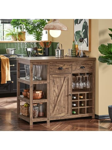 SoBuy Kücheninsel in Braun - (B)110 x (H)95 x (T)55cm