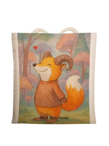 Mr. & Mrs. Panda Tote Bag Widder Astologie Design ohne Spruch in Weiß