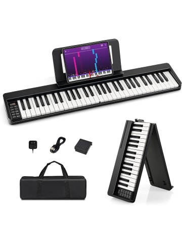 COSTWAY Keyboard 61 Tasten in Schwarz