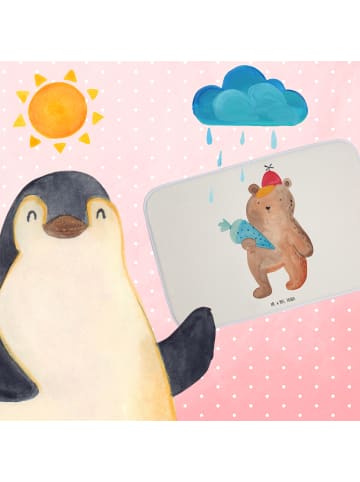 Mr. & Mrs. Panda Badezimmerteppich Bär Schultüte ohne Spruch in Weiß