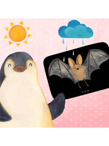 Mr. & Mrs. Panda Badteppich Fledermaus Flügel ohne Spruch in Schwarz