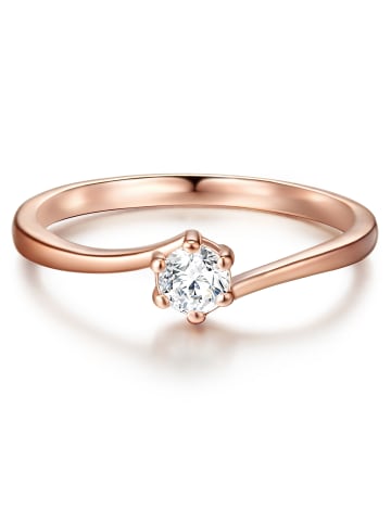 Trilani Ring Sterling Silber roségold Zirkonia weiß in roségold