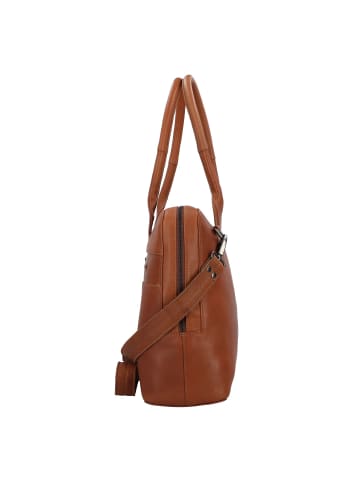 Plevier Structure Canton Schultertasche Leder 44 cm Laptopfach in cognac