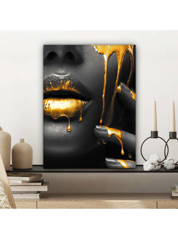 MuchoWow Poster mit Leiste Gesicht gold schwarz  (BxH)