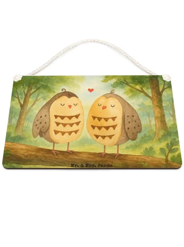 Mr. & Mrs. Panda Deko Schild Eulen Liebe Design ohne Spruch in Weiß