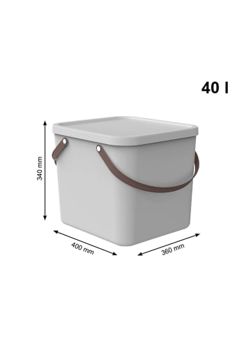 Rotho 2er-Set stapelbare Aufbewahrungskiste 40l mit Deckel in Mistletoe weiß