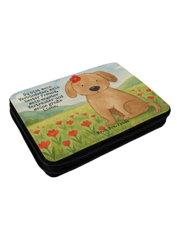 Mr. & Mrs. Panda Federtasche Hund Dame Design mit Spruch in Weiß