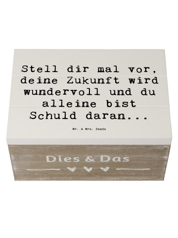 Mr. & Mrs. Panda Kiste Spruch Mutig zu sich selbst stehen mit Sp... in Weiß