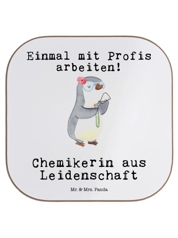 Mr. & Mrs. Panda Untersetzer Glas Chemikerin Leidenschaft mit Sp... in Weiß