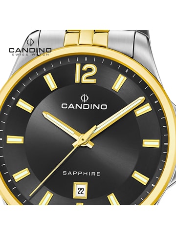 Candino Analog-Armbanduhr Candino Classic silber, gold groß (ca. 42mm)