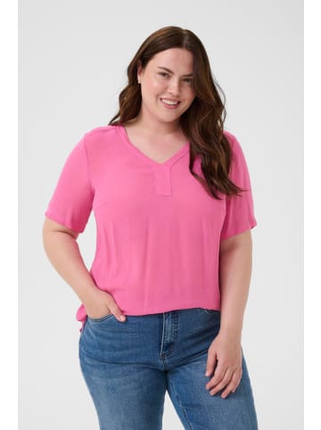 KAFFE curve Bluse kurzarm KCami Regular fit in Pink Power
