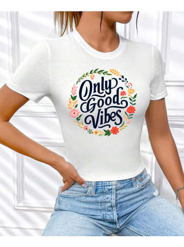 RMK T-Shirt Only Good Vibes WEISS-Schwarz