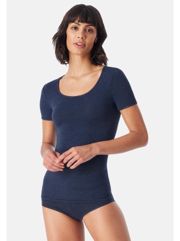Schiesser Unterhemd / Shirt Kurzarm Personal Fit in Nachtblau