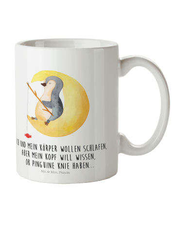 Mr. & Mrs. Panda Kindertasse Pinguin Mond mit Spruch in Weiß