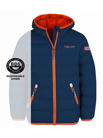 Trollkids Daunenjacke "Dovrefjell" in Mystik Blau / Orange