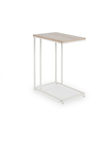 relaxdays Beistelltisch in Weiß/ Natur - (B)50 x (H)64 x (T)35 cm