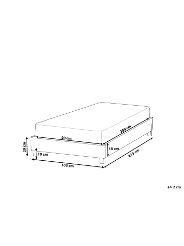 Beliani Einzelbett ROANNE in Beige/Braun - (W) 100 x (H) 29 x (L) 213 cm