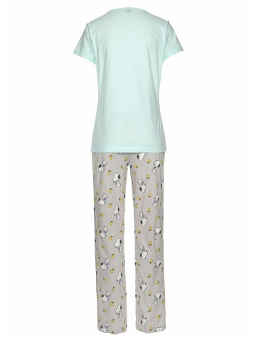 Peanuts Pyjama in mint-grau-meliert