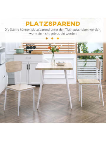 HOMCOM Essgruppe-L70 x B70 x H76 cm-Natur