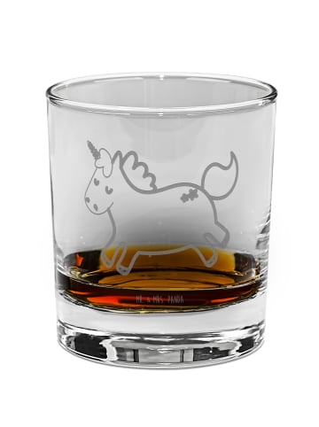 Mr. & Mrs. Panda Tumbler Glas Einhorn Happy ohne Spruch in Transparent