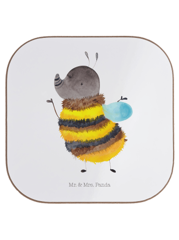 Mr. & Mrs. Panda Untersetzer für Gläser Hummel flauschig ohne Sp... in Weiß