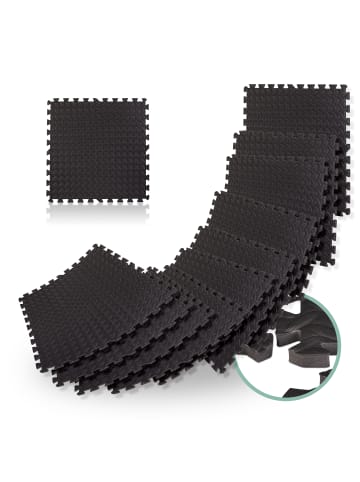 relaxdays 16x Bodenschutzmatten in Schwarz - (B)60 x (T)60 cm