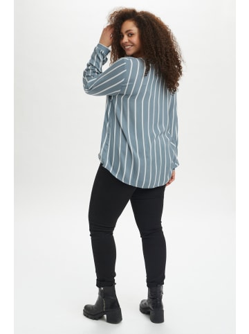 KAFFE curve Langarm-Bluse KCsida Regular fit in Blue Mirage/ Chalk Stripe