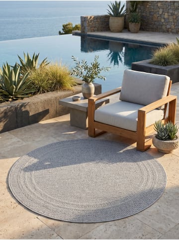 KADIMA DESIGN Outdoorteppich Boho Wetterfest UV-beständig Waschbar in Grau