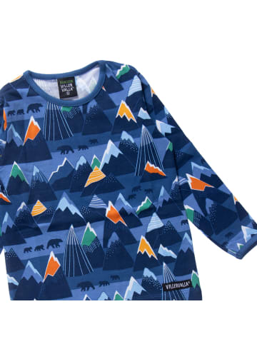 Villervalla Langarmshirt Mountain in blau