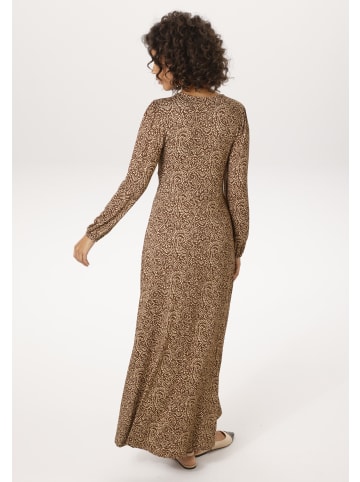 Aniston CASUAL Maxikleid in dunkelbraun-braun-hellbeige