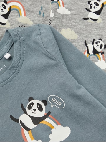 name it Unisex Strampler 2er Pack mit Panda Design Grey Melange 56