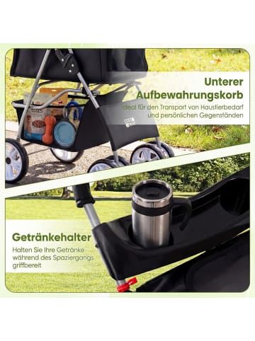 COSTWAY Hundewagen klappbar bis 15 kg in Schwarz
