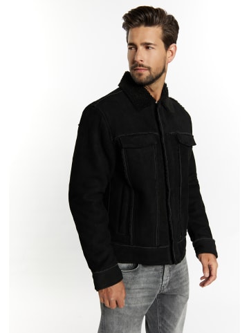 DreiMaster Vintage Herren Wildlederjacke in Schwarz