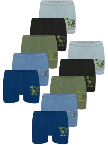 LOREZA 10er Set Boxershorts - T-Rex - Bunt