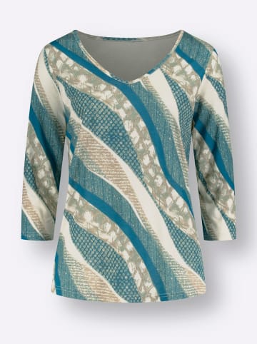 Sieh an! 3/4-Arm-Shirt in jade-champagner-bedruckt