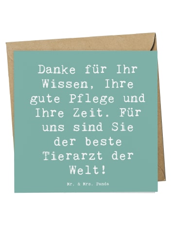 Mr. & Mrs. Panda Deluxe Karte Spruch Bester Tierarzt mit Spruch in Meeresbrise