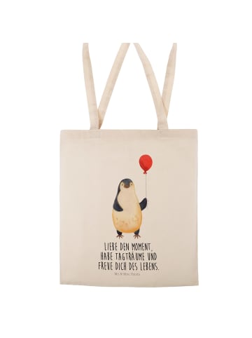 Mr. & Mrs. Panda Tragetasche Pinguin Luftballon mit Spruch in Creme