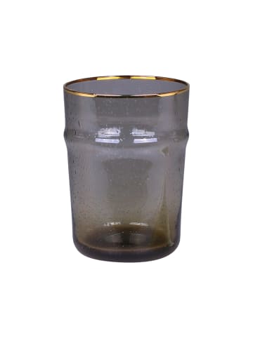 Chic Antique Trinkglas Goldrand in Grau | Gold