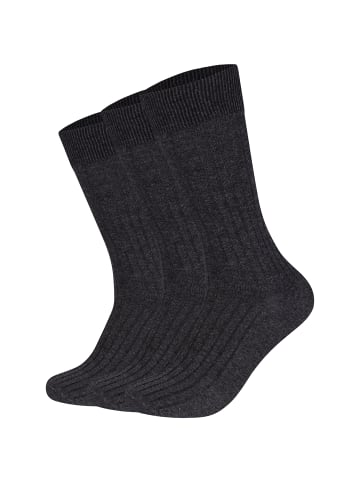 camano Socken comfort fine rib 3er Pack black