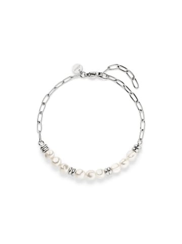 s.Oliver Armband mit Schmuckperlen und Edelstahlelementen in silber