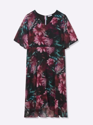 sheego Chiffonkleid in schwarz-bedruckt