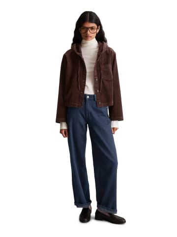 Marc O'Polo DENIM Kapuzen-Cordbluse relaxed in Espresso Brown