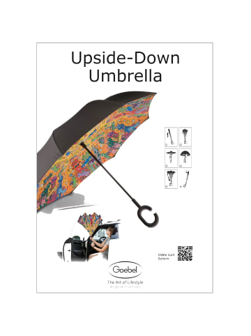 Goebel Upside-Down Schirm " Gustav Klimt  Der Kuss " in bunt