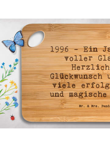 Mr. & Mrs. Panda Frühstücksbrett Spruch 1996 Geburtstag mit Spruch in Braun