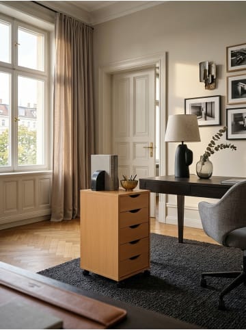 KADIMA DESIGN Rollcontainer 33x64x38cm Buche MDF-Holz, Bürocontainer