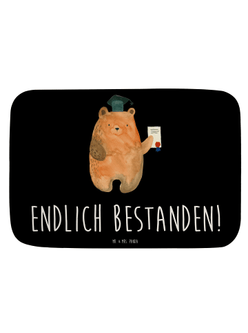Mr. & Mrs. Panda Badematte Bär Prüfung mit Spruch in Schwarz
